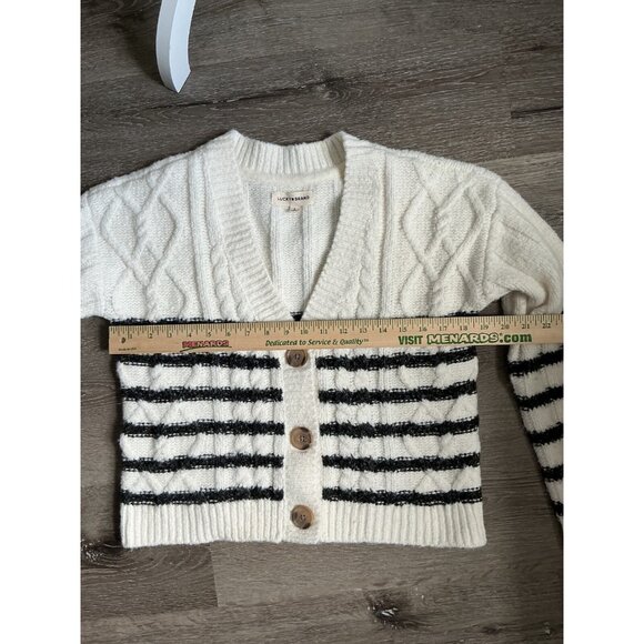 Lucky Brand Womens White & Blue Striped Button Up Cardigan Sweater Small‎ - Picture 5 of 10